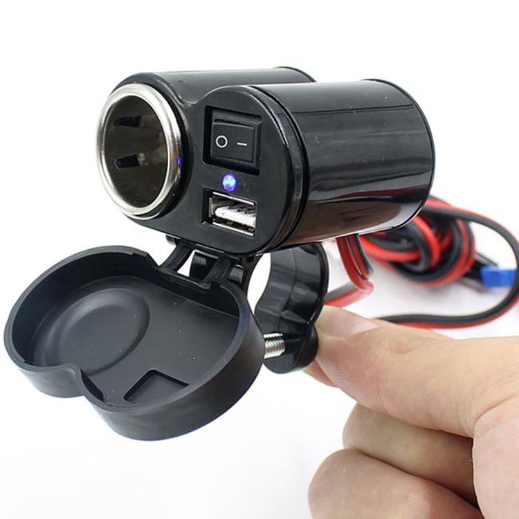 Waterproof Motorcycle USB Charger with Lighter - Image 2
