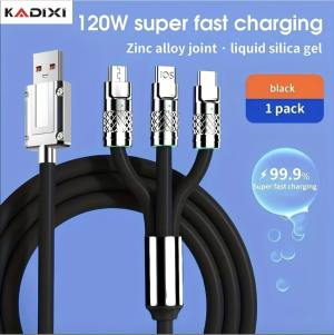 3 In 1 Fast Charging Data Cable 120W