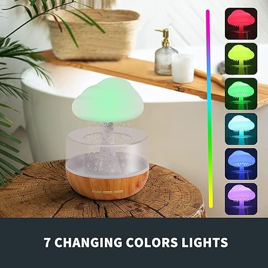 Rechargeable Rain Cloud Humidifier Mushroom Lamp - Image 2