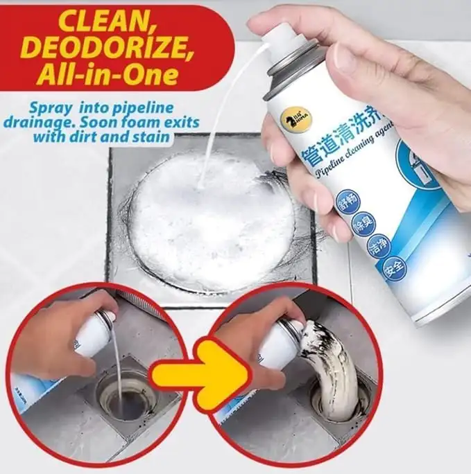 Pipeline Cleaning Foam Spray 280ml – Powerful Pipe Cleaner for Kitchen, Bathroom & Drain Lines